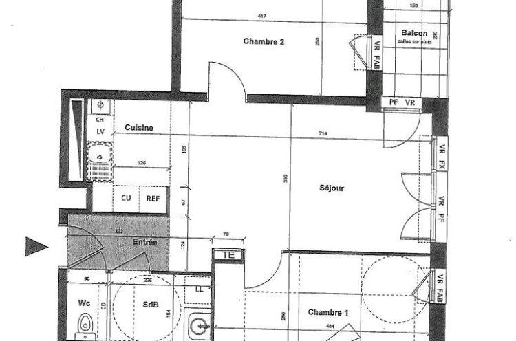 Location appartement 3 pièce(s) 57 m² - Photo 1