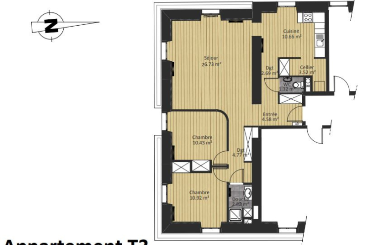 Location appartement 3 pièce(s) 78 m² - Photo 1