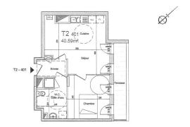 Location appartement 2 pièce(s) 40 m² - Photo 7