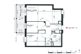 Vente appartement 3 pièce(s) 64 m² - Photo 2