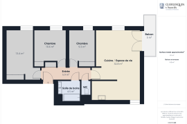 Vente appartement 4 pièce(s) 80 m² - Photo 9