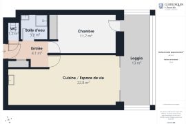 Vente appartement 2 pièce(s) 44 m² - Photo 9