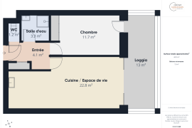 Vente appartement 2 pièce(s) 44 m² - Photo 9