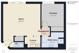 Vente appartement 2 pièce(s) 49 m² - Photo 9